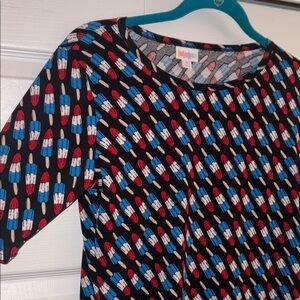 LulaRoe Summer Dress Firecracker Bomb Pop Popsicle Print